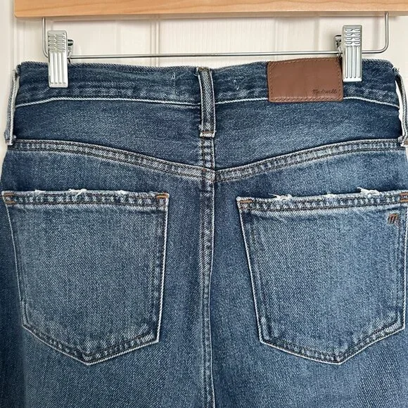 Madewell The Mom Jean Size 25 Tall Medium Wash Distressed High Rise Denim - Picture 4 of 5